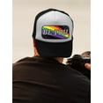 thumbnail image 2 of Pride Hat LGBTQ Gifts Gay Equality Rainbow Flag Be Proud Trucker Hats Mesh Cap Cap One Size black/white, 2 of 5