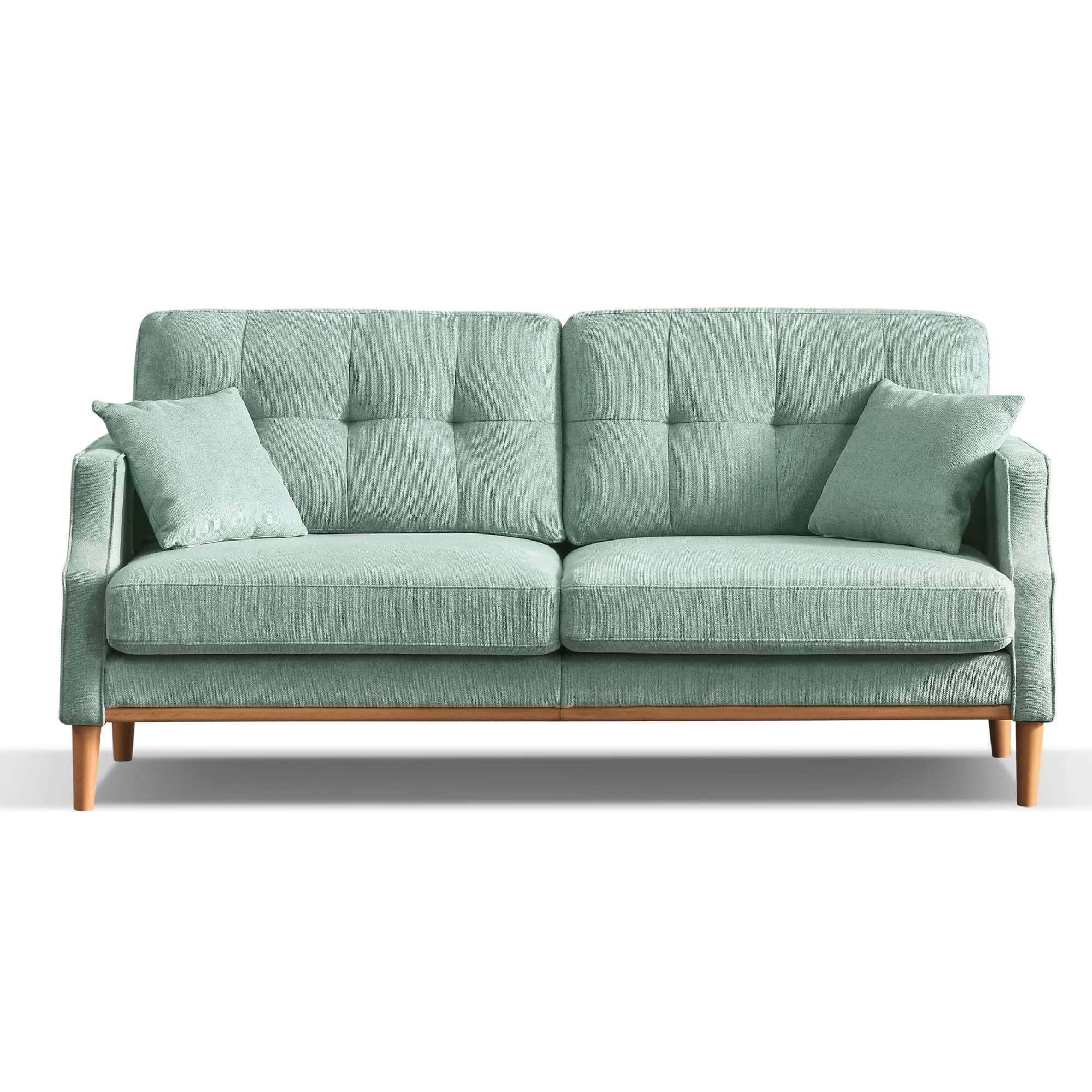 MAYEERTY Stylish 3-Seater Living Space Sofa: Waterproof Fabric, Integrated USB Charging Ports, Baby Blue