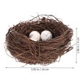 thumbnail image 2 of 16 piezas de simulación de nido de pájaro de ratán Decoración de bricolaje de huevo de Pascua Decoración de bricolaje (4 piezas de nido de pájaro de 10 cm, 12 piezas de huevos de pájaro), 2 of 7