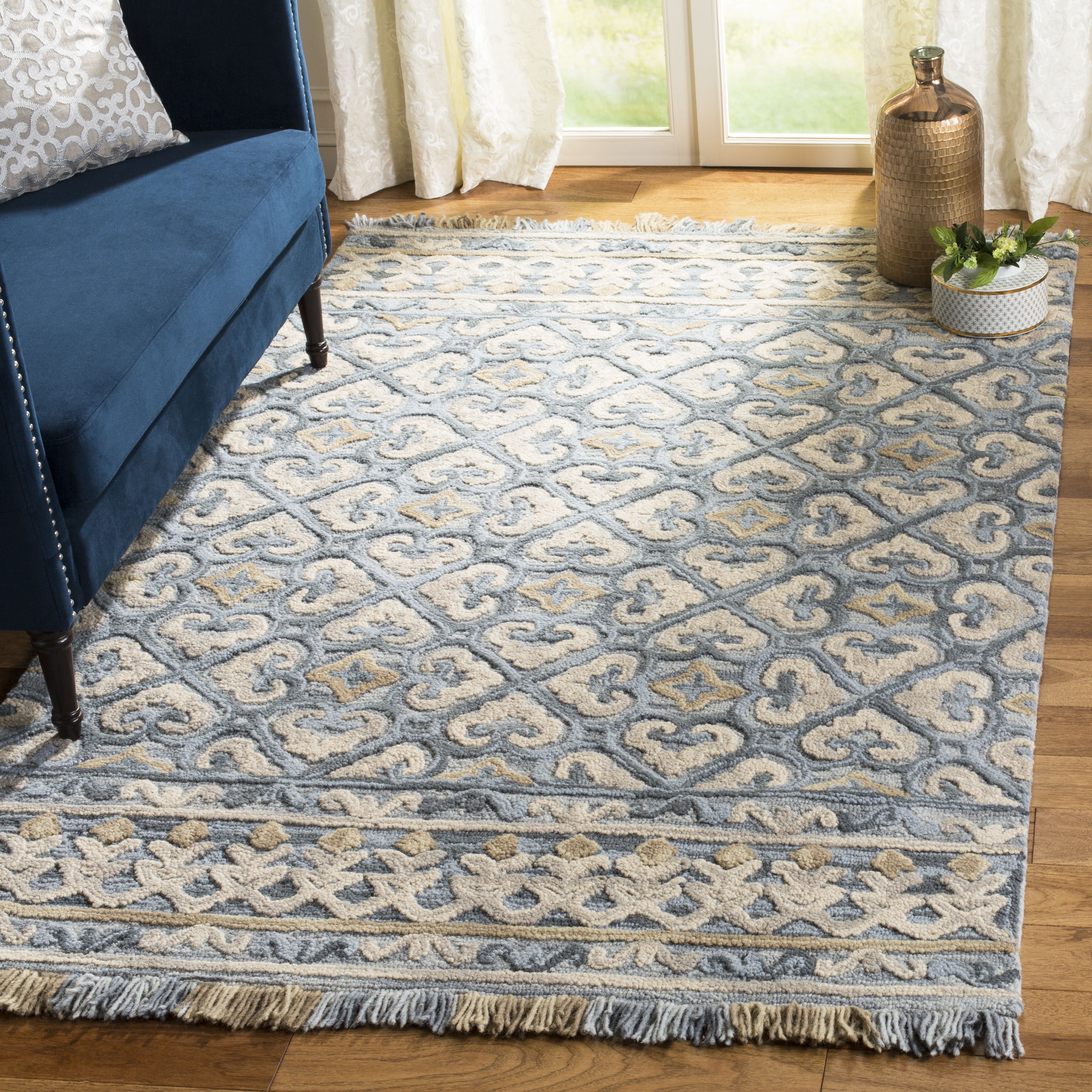 Safavieh Blossom Jocelyne Geometric Fringe Area Rug or Runner