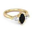 thumbnail image 2 of Solitaire 0.25 Ctw Marquise Cut Black Spinel 925 Sterling Silver Gold Vermeil Women Valentines Day Gifts Ring, 2 of 3