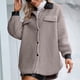 thumbnail image 2 of Abrigo de invierno de moda para mujer, abrigo cálido de manga larga con cremallera, cárdigan de solapa, gabardina de felpa, chaqueta Pompotops qwe16342, 2 of 9
