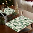 thumbnail image 3 of Christmas Placemats Set of 4, 12x18 Inch Green Merry Christmas Pine Trees Heat-Resistant Place Mats, Seasonal Winter Table Decors for Farmhouse Kitchen Dining Xmas Holiday Party, 3 of 6