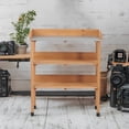 thumbnail image 5 of 30″x14.5″×35.5″ Potting Table w/Metal Tabletop, 3 Layers Outdoor Work Bench w/Hook for Garden, Solid Wood Workstation for Garage, 5 of 8