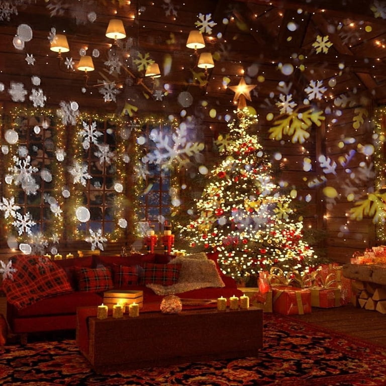 16-Pattern USB Christmas Projector Light – HD Snowflake & Holiday Display, Adjustable Stand, USB Powered For Indoor/Outdoor Xmas Decor (White)