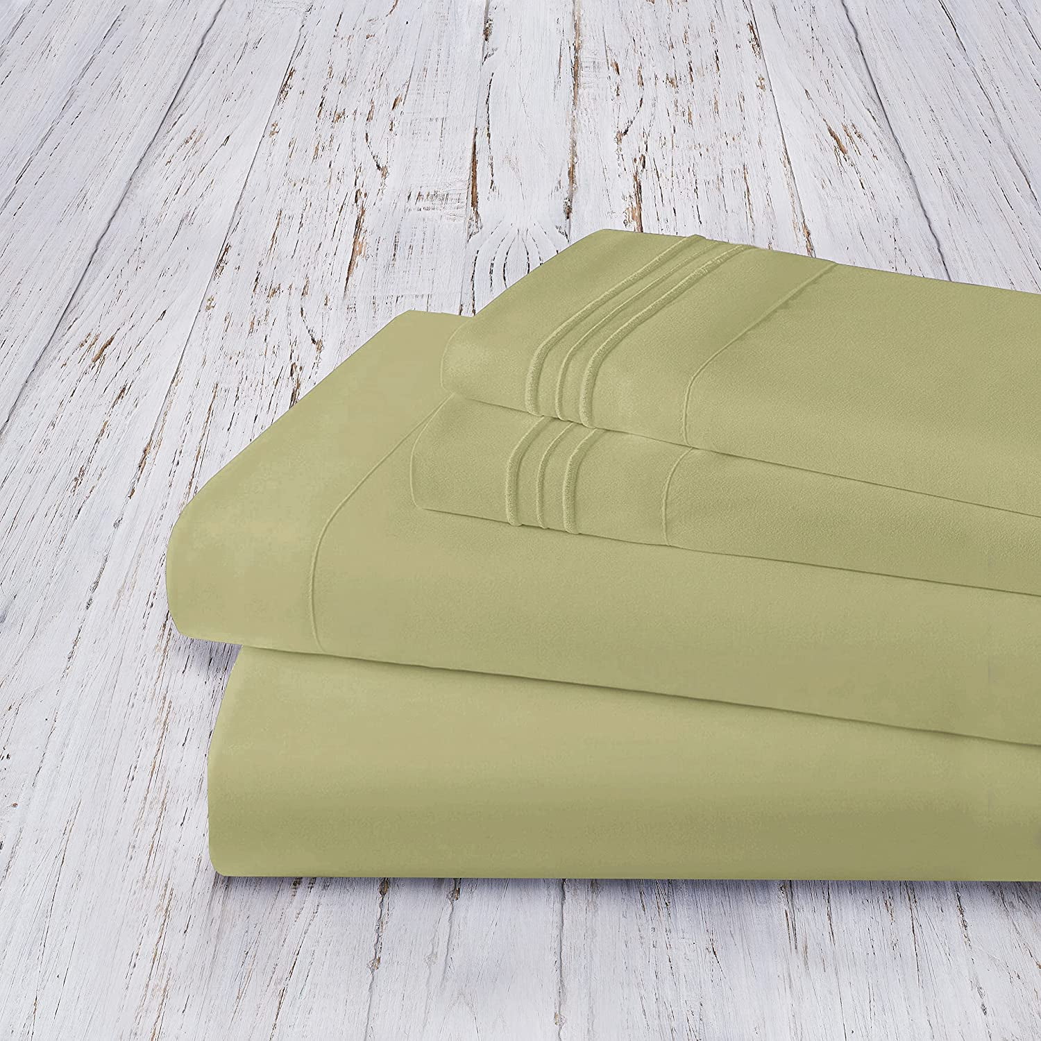 Bed Sheet Set - Brushed Microfiber Bedding - Bedding Sheets & Pillowcases - Deep Pockets - Easy Fit - Breathable & Cooling Sheets, California King, Sage/Green