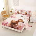 thumbnail image 2 of Erosebridal Kawaii Capybara Bed Sheets For Kids,Cartoon Rodent Animals Pink Sakura King Sheets For Girls 4 Pieces, 2 of 6