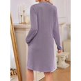 thumbnail image 6 of Women'S Autumn and Winter Loose V-Neck Pocket Casual Long Sleeve Home Clothes Dress with Pockets, 6 of 9