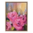 thumbnail image 3 of Kate and Laurel Sylvie Hot Pink Framed Canvas Wall Art by Mary Sparrow, 18x24 Gold, Modern Light Botanical Flower Art for Home Wall Decor, 3 of 7