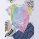 thumbnail image 2 of Gibobby Camisetas Mujer Manga Corta Mujeres Casual Tie Dye Gradient Printing Mangas Cuello redondo Camiseta suelta Blusa Tops(Verde,G), 2 of 4