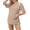 Khaki, variant on Women's Maternity Pajamas 2 Pieces Outfits Loose Short Sleeve T-Shirt Top and Shorts Set Loungewear