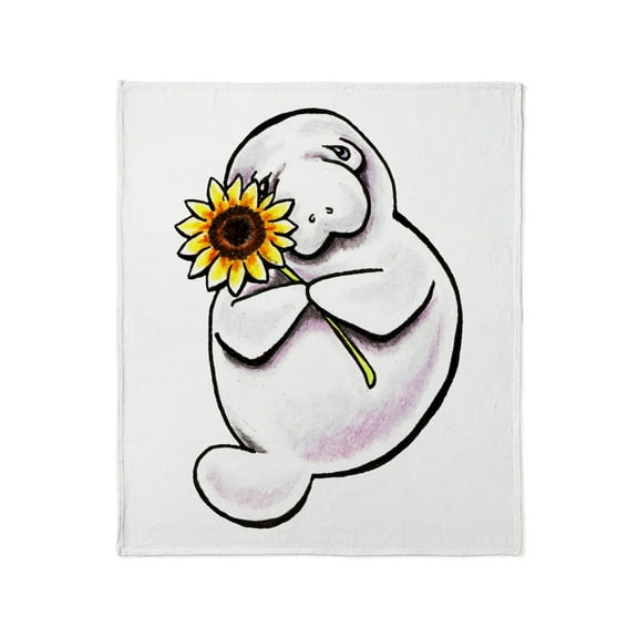 CafePress - Sunny Manatee Throw Blanket - Soft Fleece Throw Blanket, 50"x60" for All Ages