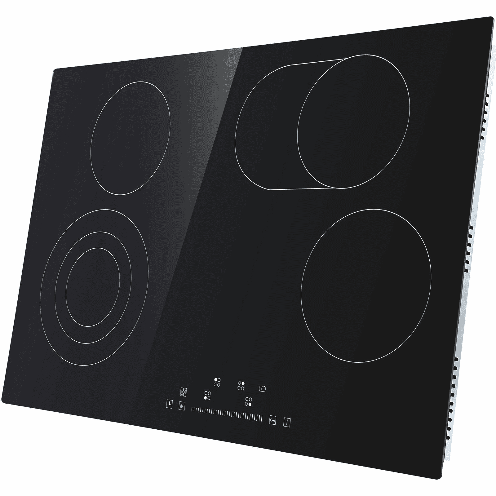 Electric Stove Top 30.3 x 20.5 inch, 4 Burner Radiant Cooktop, 240V Glass Cooktop with Touch Control, Timer & Child Lock, 9 Power Levels for Boil, Fry, Simmer