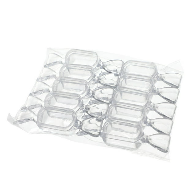 Naiovety Caja de caramelos PS de 10 piezas, reemplazo sin olor y sellado suave, caja de Chocolate con azúcar dulce para boda, envoltura de Almacenamiento y organización del hogar Transparente