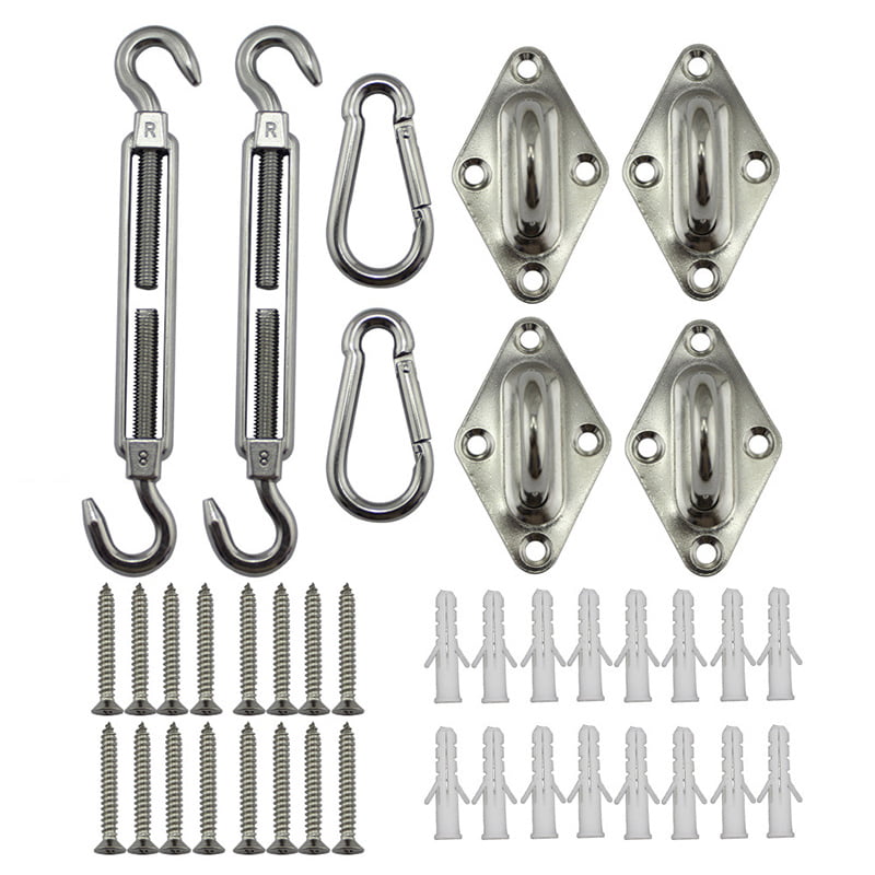 8pcs Stainless Steel Sun Sail Shade Canopy Fixing Fittings Hardware Accessory AU 