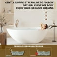 thumbnail image 4 of 67"Solid Surface Freestanding Bathtub, Contemporary Oval Shape Soaking Tub, Egg Shell Stone Resin Stand Alone Bathtub With Pop-Up Drain and Overflow, Cupc Certified,Matte White, 4 of 8