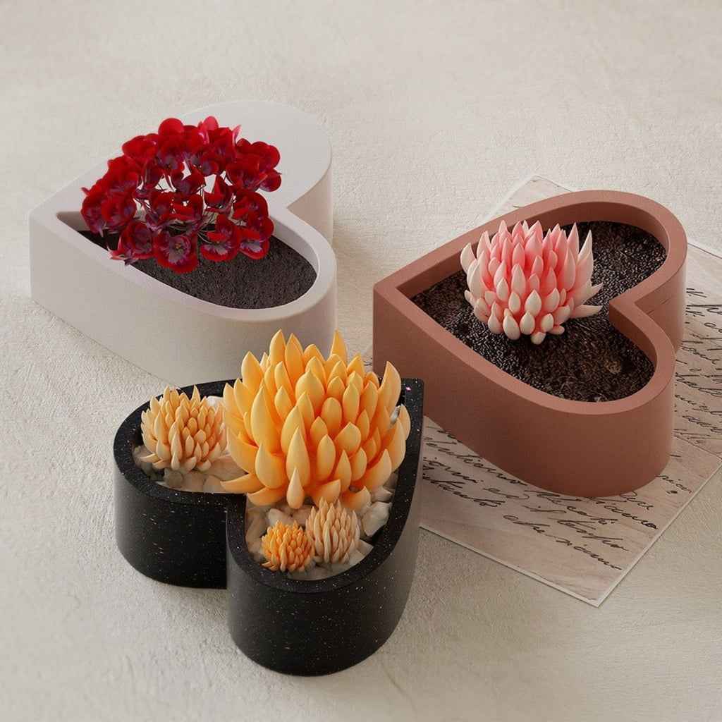 WINDLAND High Temperature Resistant Silicone Heart Mold for Candle Cups Flower Pots Mould