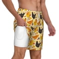 thumbnail image 3 of Picia Funny Chicken pattern Mens Swim Trunks with Compression Liner Stretch Beach Shorts Quick Dry with Zipper Pockets No-Chafing Board Shorts-Medium, 3 of 9