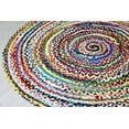 thumbnail image 4 of 5 ft Round Area Rug Multi-color Cotton Braided Reversible for Living Room - 5', 4 of 9