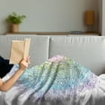 thumbnail image 3 of Ethnic Soft Flannel Fleece Throw Blanket, Mandala Round with Geometry Element Metatron Cube Alchemy Theme, Cozy Plush for Indoor and Outdoor Use, 70" x 90", Multicolor, by Ambesonne, 3 of 5