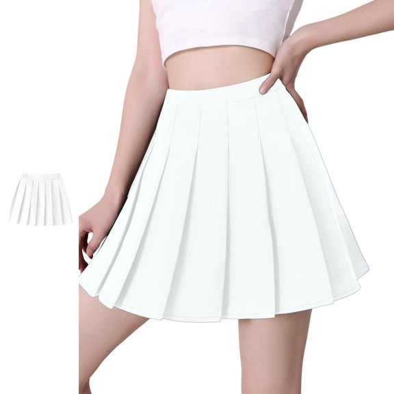 Bmisegm Girls Skorts High Waist Elastic Pleated Skort with A Line Silhouette for School Dance Daily Wear Back to School Clothes for Girls 16-18 Years