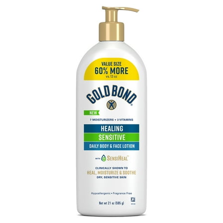 Gold Bond Healing Sensitive Skin Hand and Body Lotion & Cream for Dry, Sensitive Skin, Value Size 21 oz, As Seen on TikTok