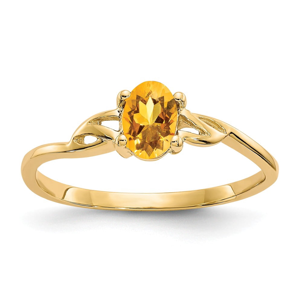 AA Jewels - Solid 14k Yellow Gold Citrine Yellow November Gemstone ...