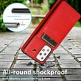 thumbnail image 5 of Dteck Back Wallet Phone Case for Samsung Galaxy A72 5G with ID & Credit Card Holder Slots Pockets Wallet Back Cover Stand Flip Folio Leather Cell Cases Women Men, Red, 5 of 7