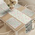 thumbnail image 2 of Ambesonne English Garden Table Runner & Placemats, Roses Leaves, Placemat 4 pcs + Runner 16"x90", Ivory Pink, 2 of 2