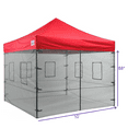 thumbnail image 3 of Impact Canopy Walls for 10 x 10 Canopy Tent, Food Service Mesh Sidewall Kit with Service Windows, 4 Walls Only, Black Mesh, 3 of 6
