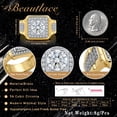 thumbnail image 6 of Beautlace Mens Gold Plated Ring with 5A Cubic Zirconia,Hip Hop Statement Ring for Men,Iced Out Square CZ Ring,Gold Plated Fashion Simulated Diamond Ring for Husband Boyfriend Dad-Size 10, 6 of 7