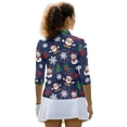 thumbnail image 3 of HUIACONG Athletic Polo Shirts with Christmas Print, Polyester Spandex Fabric Quick Dry Fashionable Women's 3/4 Sleeve Golf Top for Golf Tennis Outdoor Activities, 3 of 10