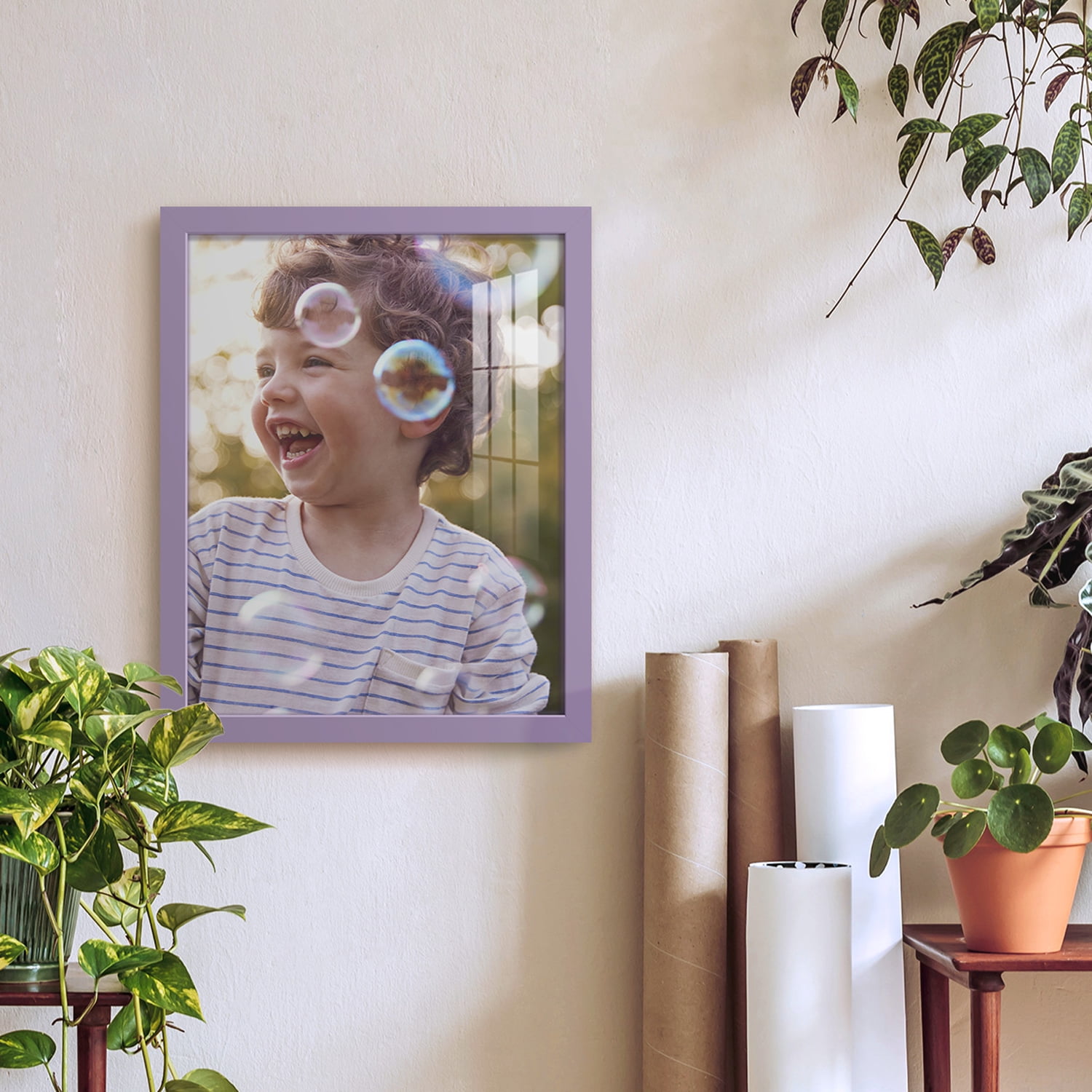 Modern 11 in. x 14 in. Violet Picture Frame (Set of 2)