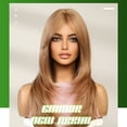 thumbnail image 2 of Blond Synthetic Wigs with Bangs For Women Natural Heat Resistant with Bangs Synthetic Hair Cosplay Wig, 2 of 15