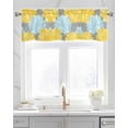 thumbnail image 2 of Yellow Teal Floral Spring Kitchen Valances for Windows Farmhouse Linen Window Valance Curtain for Living Room Window Treatment Pastoral Summer Botanical Valance Rod Pocket Topper Drape, 42 x 18 Inch, 2 of 6