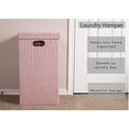 thumbnail image 3 of BirdRock Home Single Linen Laundry Room Hamper with Lid and Removable Liner - Pink, 3 of 9