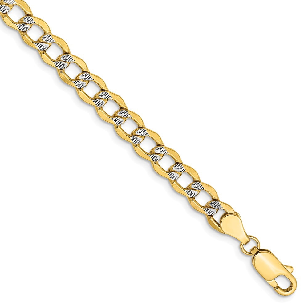 14K Two-Tone Gold chain Curb 7 in 5.2 