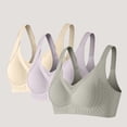 thumbnail image 2 of Levmjia Women's Bras 3pc Fashion Seamless Lifting Solid Color Wirefree Comfort Bras Lifting Support Everyday T Shirt Bra Ultra Soft Breathable Underwear Daily Wear, 2 of 9