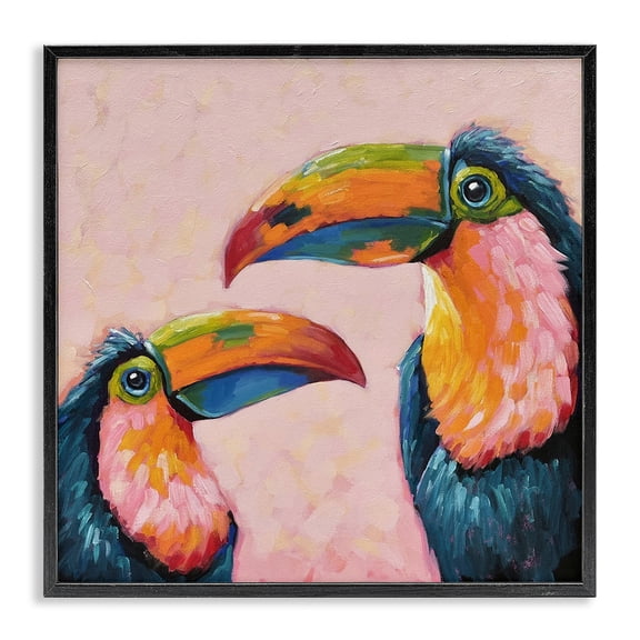 Stupell Industries Eclectic Tropical Toucan Paradise Black Framed Giclee Art, 12 x 12, by Lucia Stewart