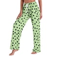 thumbnail image 3 of Ayolanni Stretch Womens Pants Flowy Graphic Wide Leg Pants Girls Drawstring Elastic Waist Green Loose Trousers with Pockets S, 3 of 4
