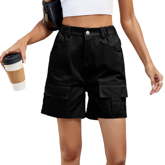 FJUCHAI Shorts Cargo en Denim pour Femmes Short Actif Extérieur Été pour Femmes S-TTG