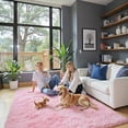 thumbnail image 6 of Small Rug Throw Rugs for Bedroom, Mini Area Rug, Fluffy Pink Carpet, Affordable Door Entryway Indoor Inside Front Entrance Dog 2x3 Mat, Home Decor Aesthetic(2 x 3, Pink), 6 of 13