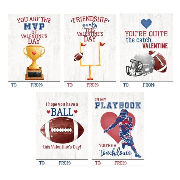 Silly Goose Gifts Football Sports Themed Valentines Day Card for Kids School Classroom Exchange (25 included)
