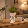 thumbnail image 3 of Flower Plant Pot, Creative Decorations Resin Head Planter with Drainage Hole for Indoor Outdoor Plants, 3 of 5