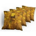 thumbnail image 5 of Ambesonne Art Throw Pillow Cover 4 Pack, Vintage Woman Drawing, 20", Ginger Earth Yellow, 5 of 7