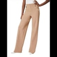 thumbnail image 1 of Pantalones de Vestir de Pierna para Mujer, de Cintura Alta, Elásticos, para Trabajo, Oficina, Negocios, Informales, con Bolsillos. Marrón M, 1 of 7