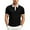 Black, variant on Mens Polo T Shirt Short Sleeve Button Up Lightweight Summer Shirt Grey Work Shirts for Man