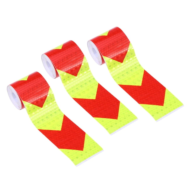 unbranded Reflective Warning Tape for Nighttime Safety Made of PET and PVC Durable Fluorescent Security Sticker 3 Rolls