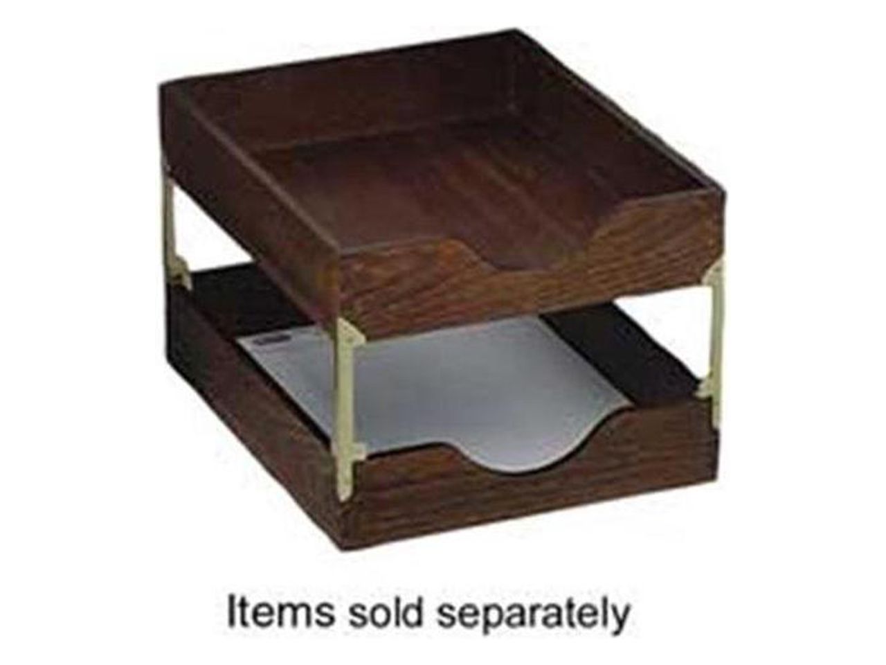 Carver Walnut Finish Solid Wood Desk Trays - image 2 of 9
