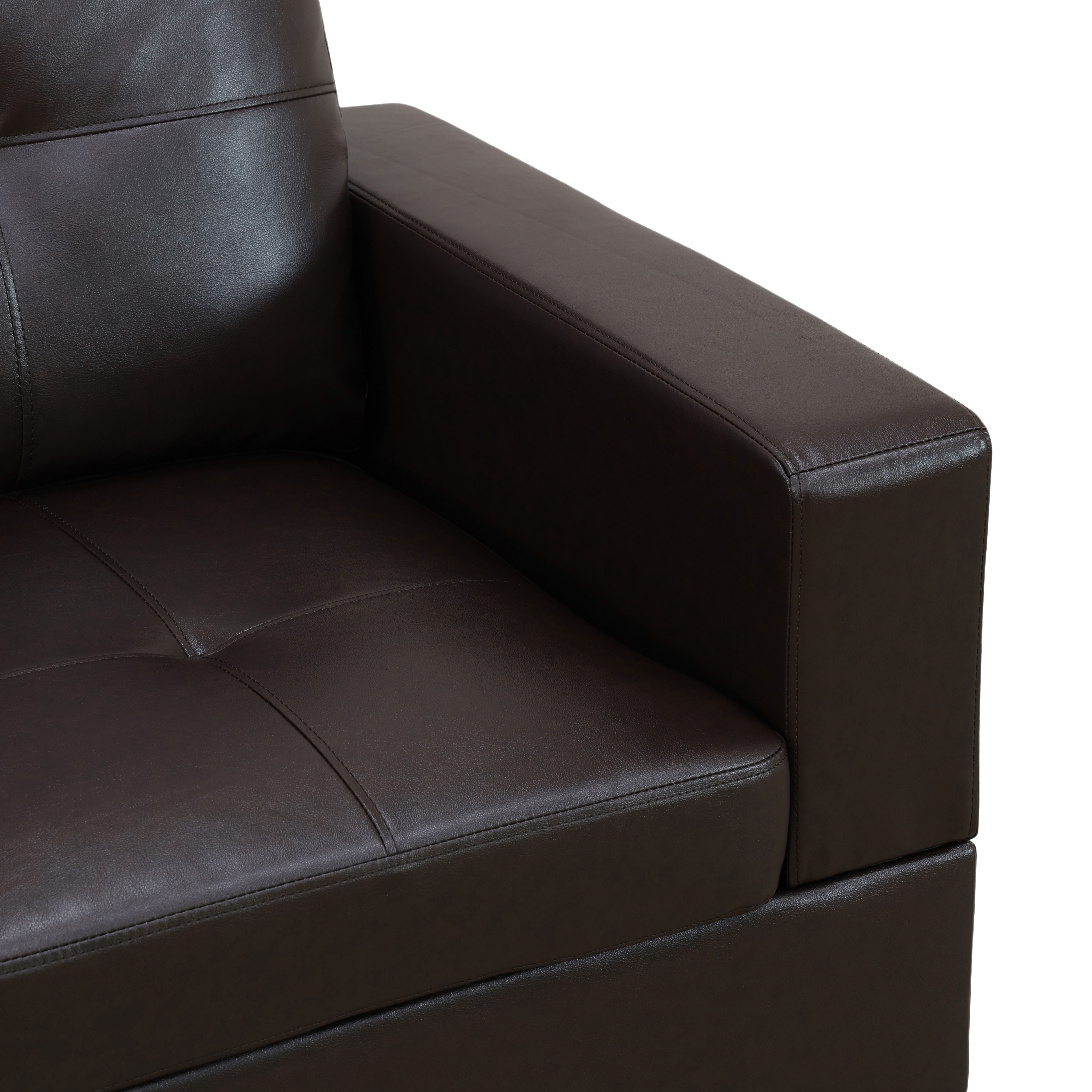 MAYEERTY Reversible L-Shaped Sectional Sofa Set, Breathable Leather Couch with Chaise for Living Room